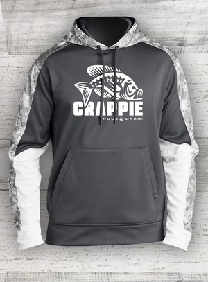 HD Fish - Modern Retro - Sport-Wick® Mineral Freeze Fleece Colorblock Hooded Pullover - Catfish Walleye Crappie and Bass