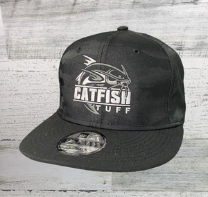 Flat Bill - Catfish hat - Fishing Hat - New Era ® Tonal Black Camo Cap - Catfish Tuff