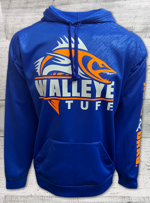 Walleye Tuff Badger - Royal Blue Line Embossed/monocam Hooded Sweatshirt